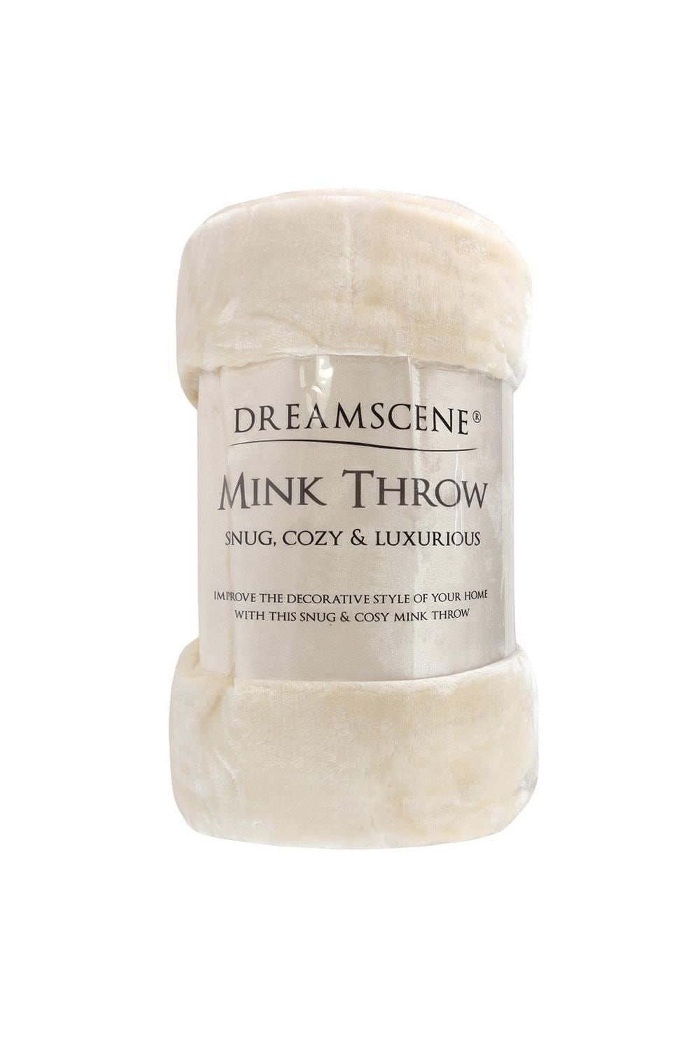 OHS Luxury Faux Fur Large Mink Fleece Throw Blanket image 1