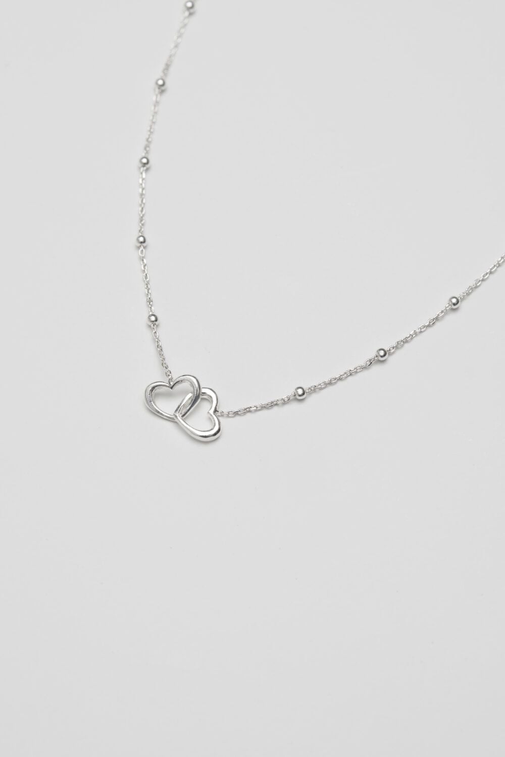 Simply Silver Sterling Silver 925 Interlink Heart Necklace image 1