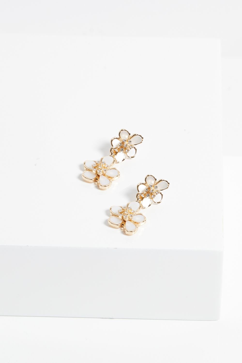 Jon Richard Gold Plated Mother Of Pearl Floral Earrings image 2