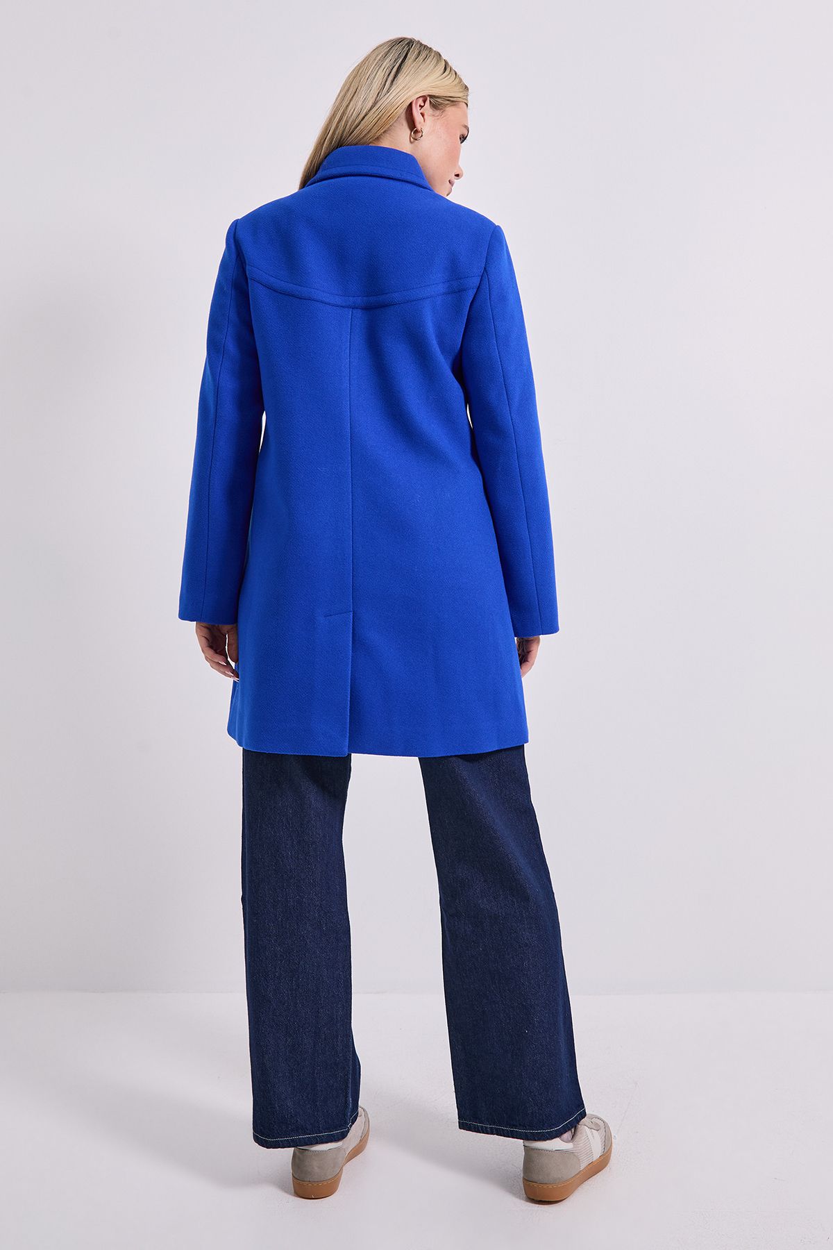 Dorothy Perkins Short Faux Wool Dolly Coat Cobalt image 3