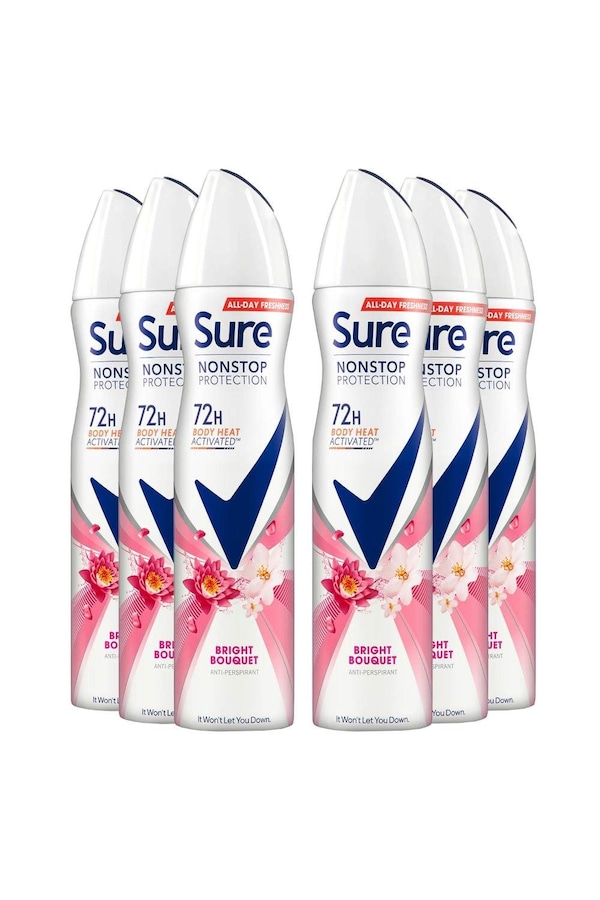 Sure Women 'Antiperspirant' 72H Protection Bright Bouquet Deo, 6x250ml