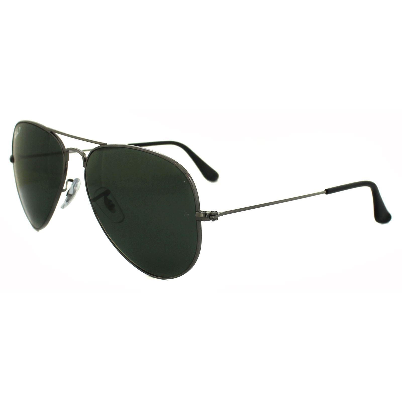 Ray-Ban Aviator Gunmetal Green Polarized Aviator 3025 Sunglasses image 2