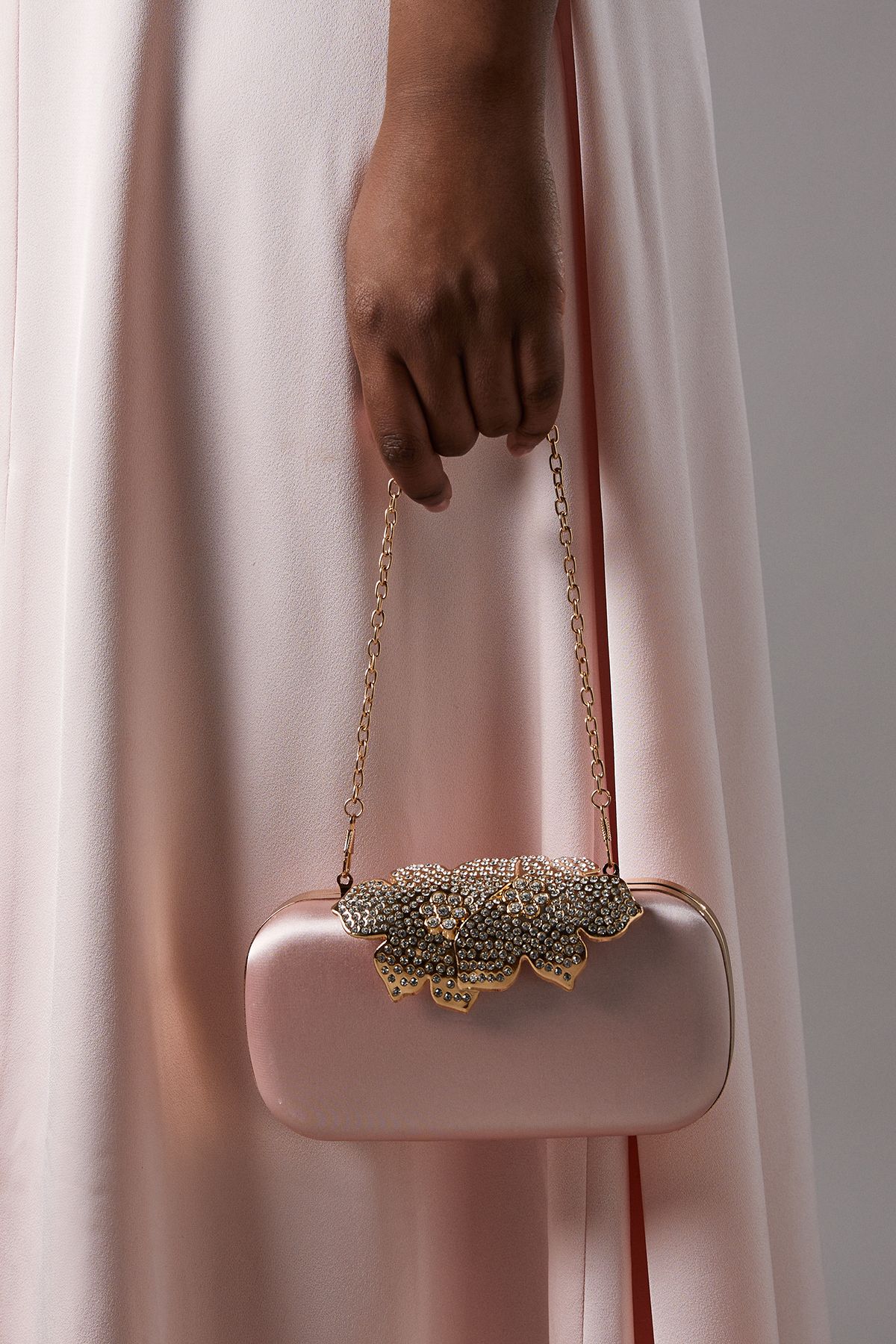 Coast Shanghai Embellished Clasp Hard Clutch Bag Blush image 3