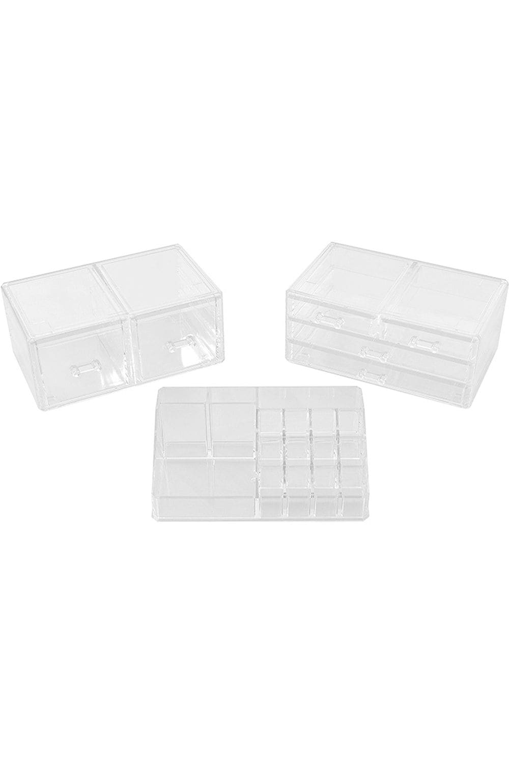 Living and Home Clear Dustproof Makeup Storage Organizer Drawers Large Skin Care Cosmetic Display Cases for Bathroom Stackable Storage Box image 5