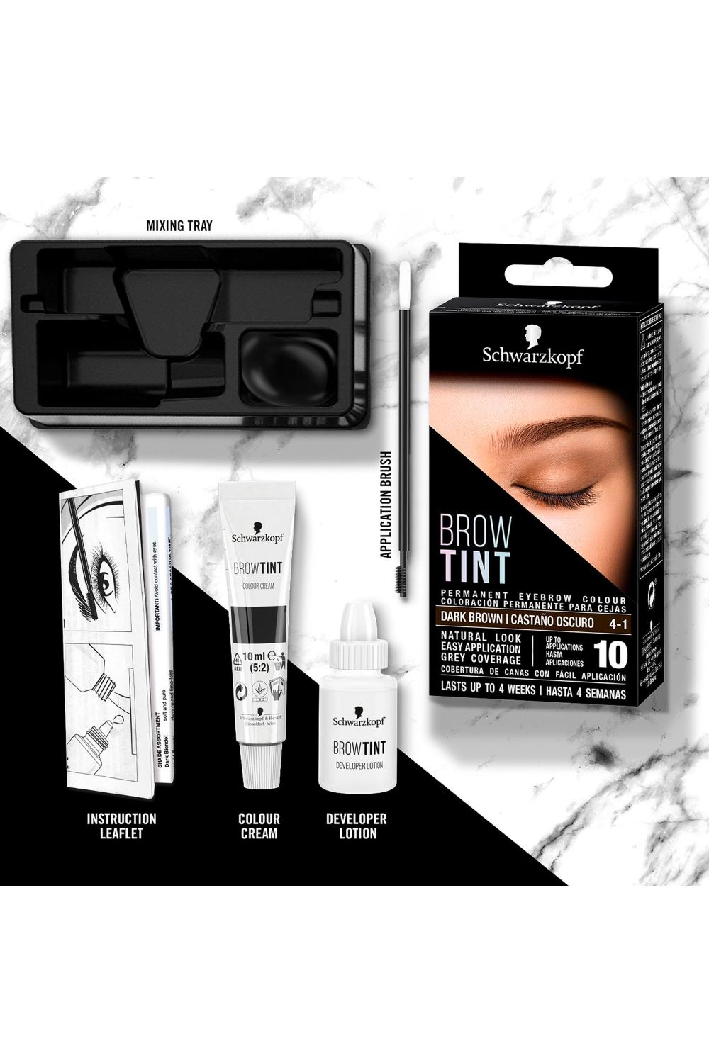 Schwarzkopf Tint Professional 'Eyebrow Dye' Tinting Kit Dark Brown 3pk image 3