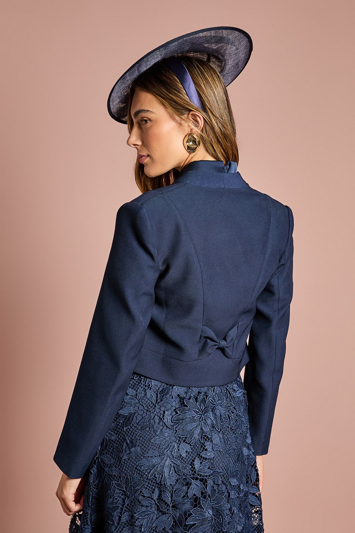 Coast Bow Back Long Sleeve Jacket Navy image 3