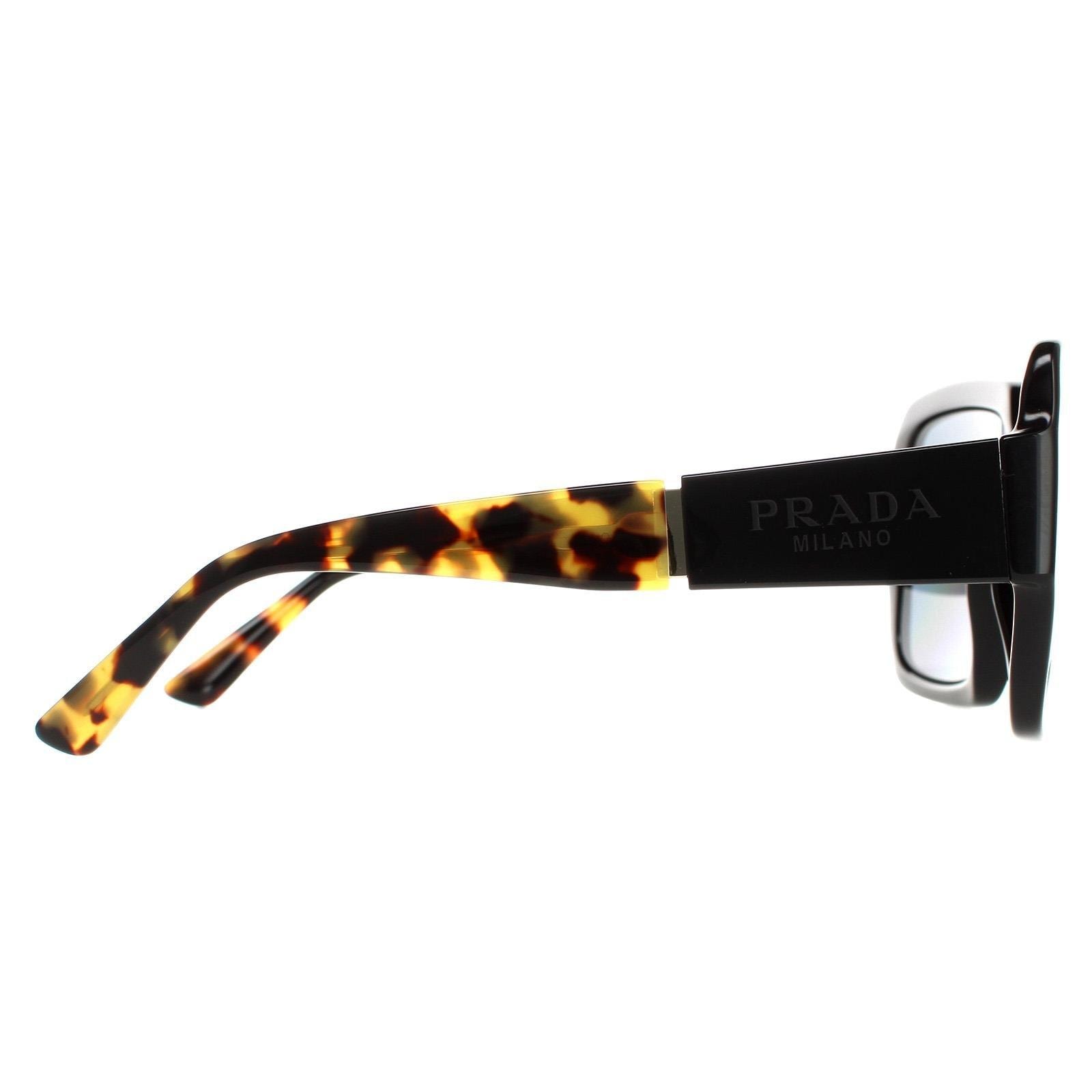 Prada Black Square Black Grey Polarized PR21XS Sunglasses PLT