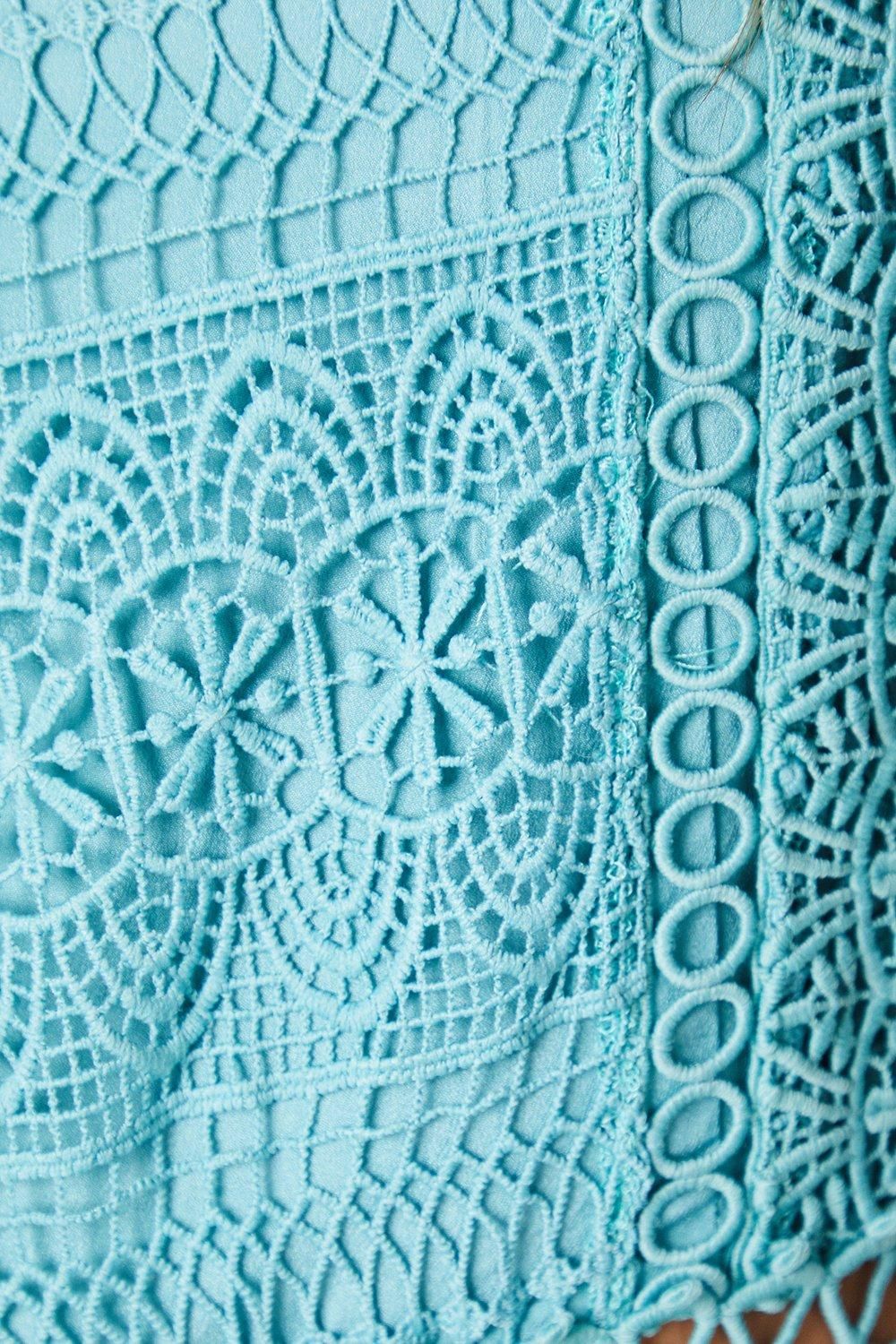 Coast Lace Mix Midi Dress Teal image 5