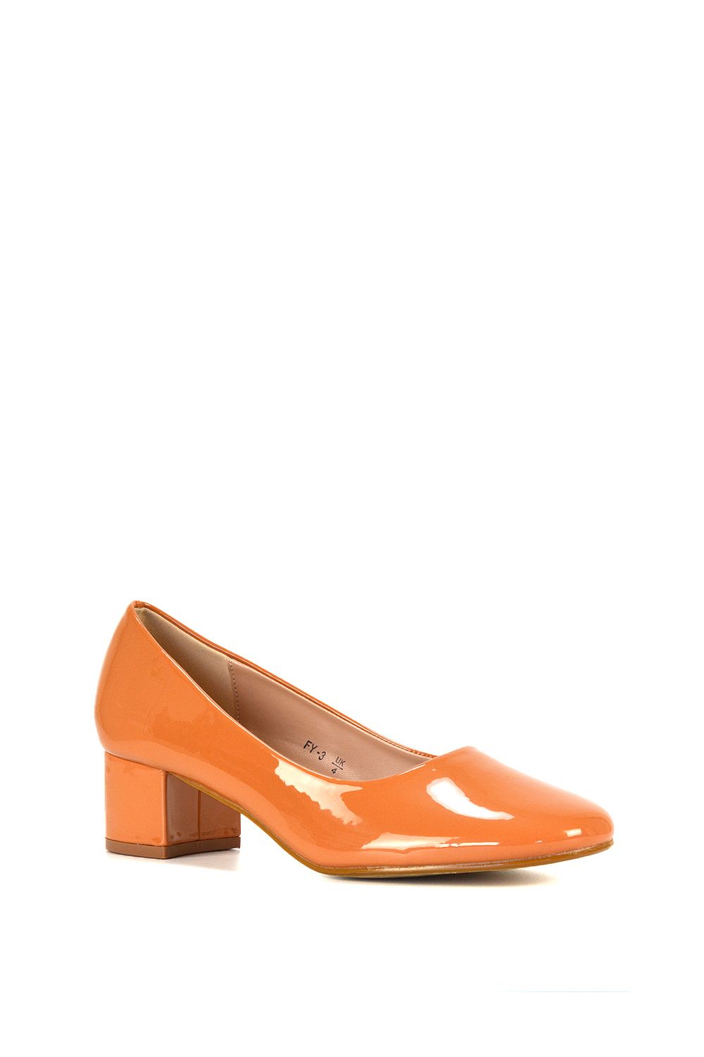 XY London 'Liberty' Low Block Heel Round Toe Slip On Court Shoes image 2