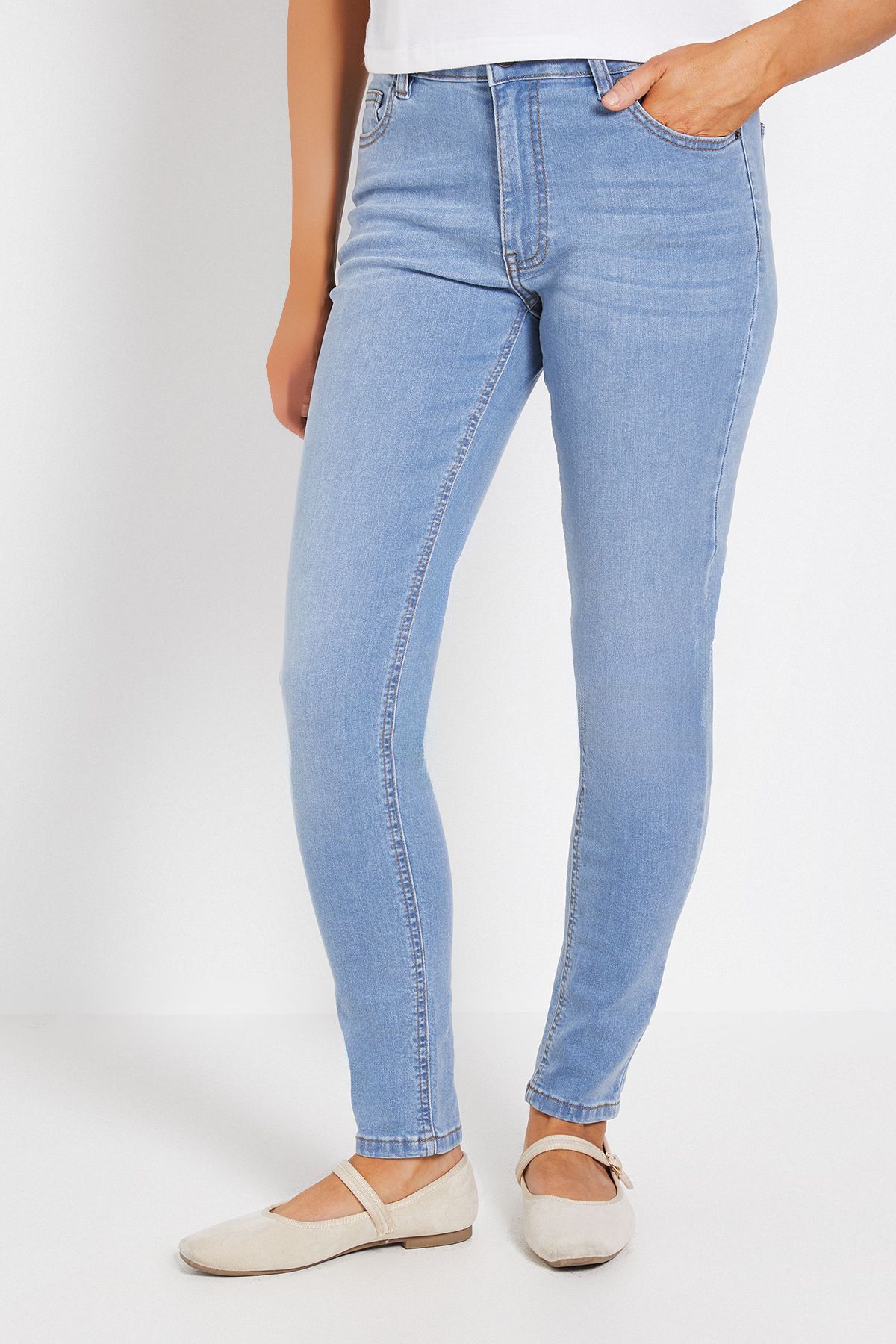 Dorothy Perkins Comfort Stretch Skinny Jeans Light Wash image 2