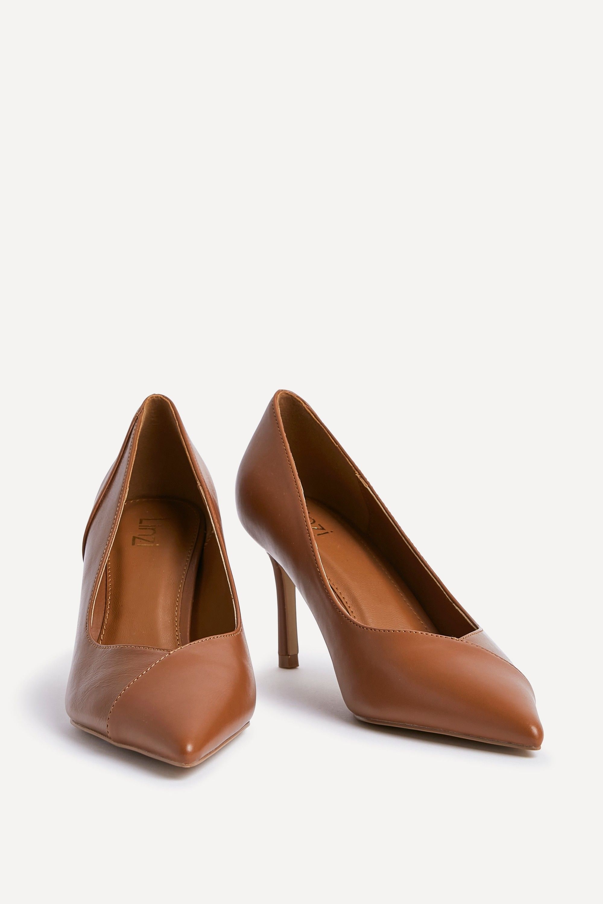 Linzi Gaia Tan Faux Leather Two Tone Court Heel image 3