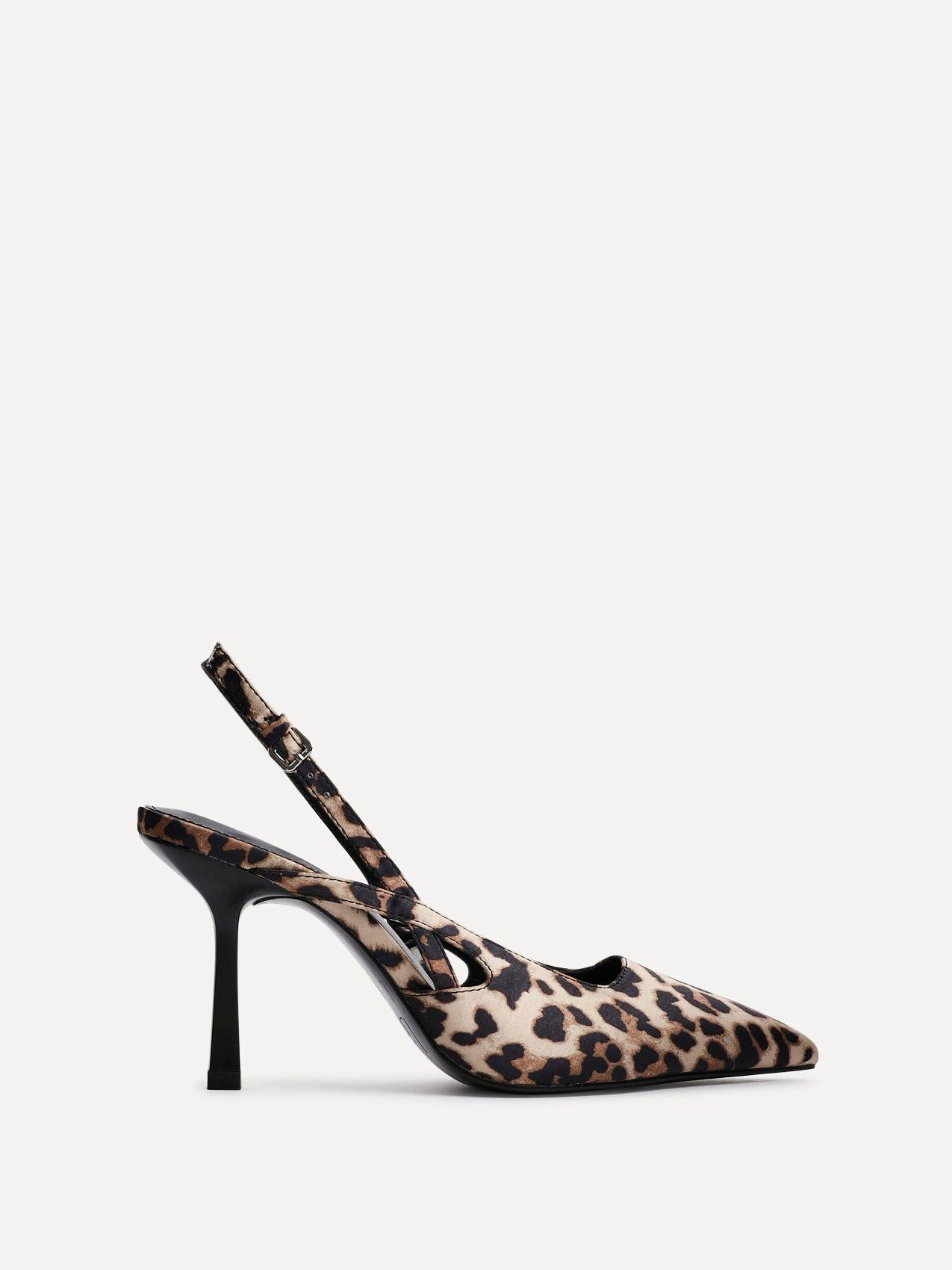 Linzi Rhea Leopard Print Sling Back Court Heels image 1