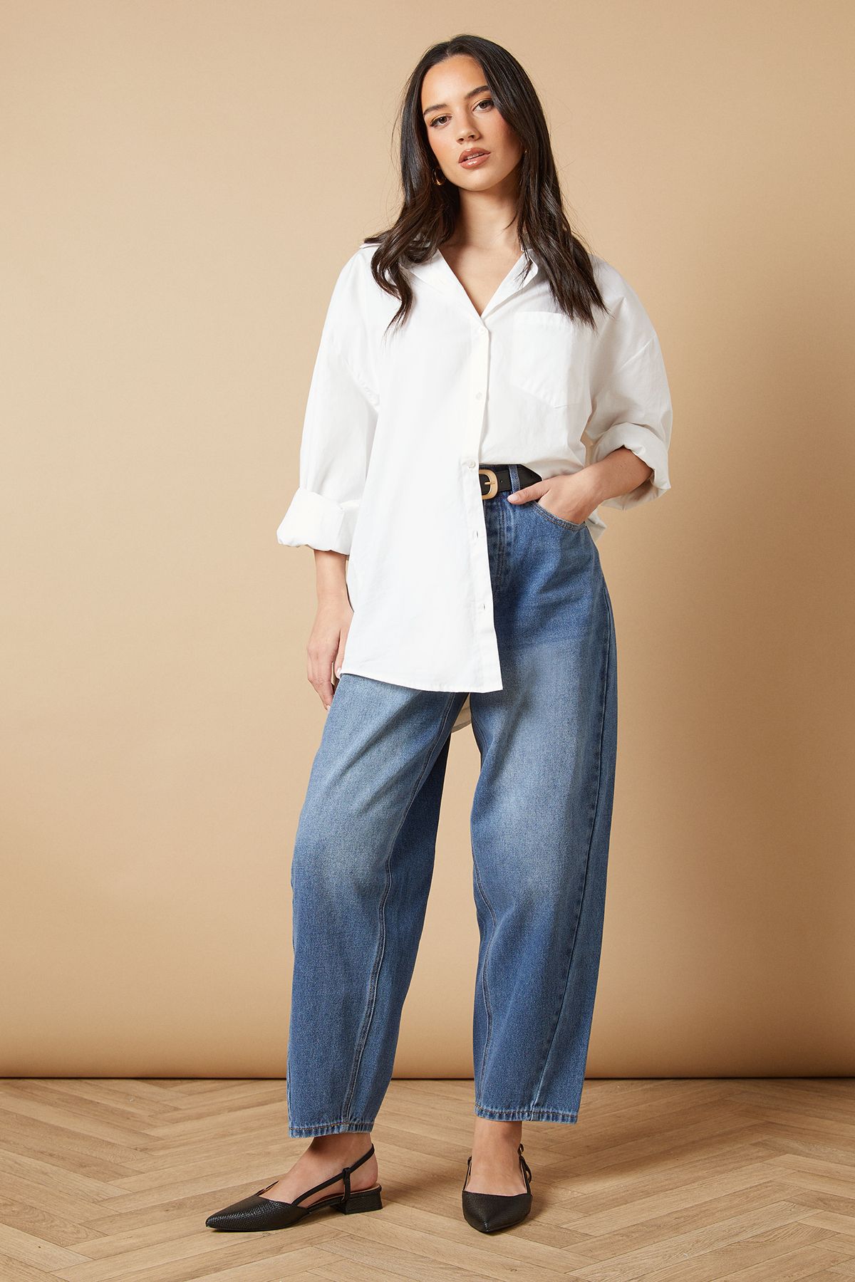 Oasis Isabeau Woven Slingback Low Block Heel Shoes Black image 1