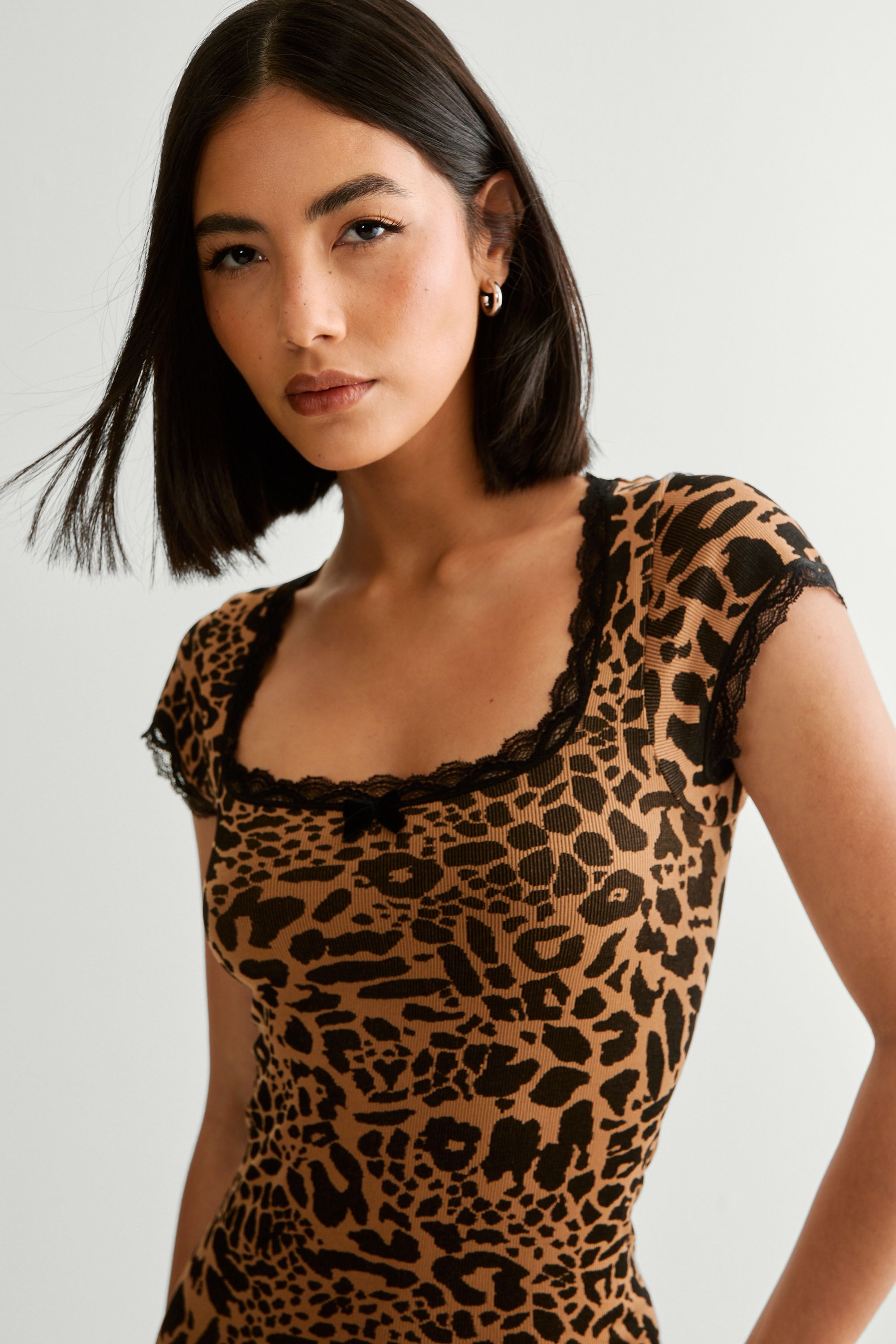 NastyGal Seamless Leopard Print Mini Dress Leopard image 3