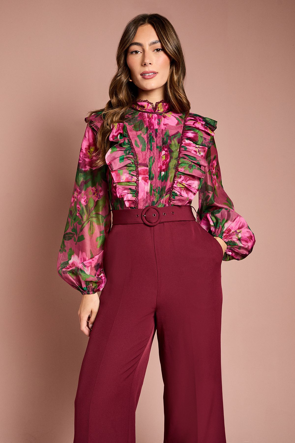 Coast Organza Blouse Jumpsuit Plum image 2