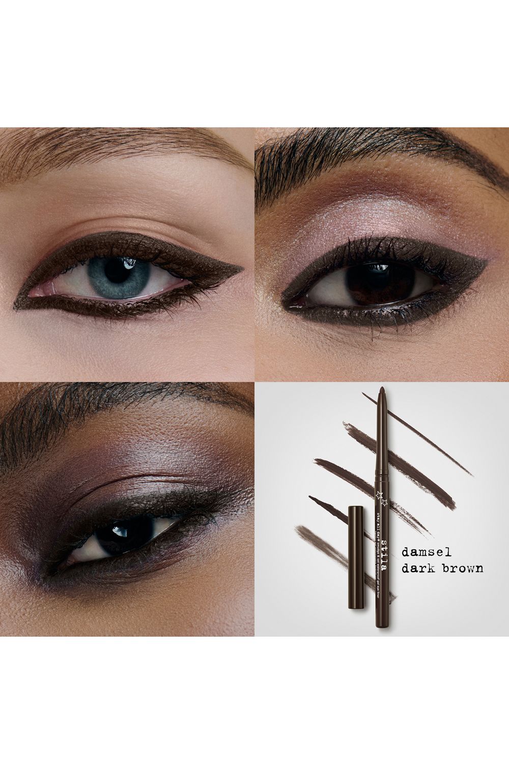Stila Stay All Day® Smudge & Set Waterproof Gel Eye Liner Damsel Dark Brown image 4