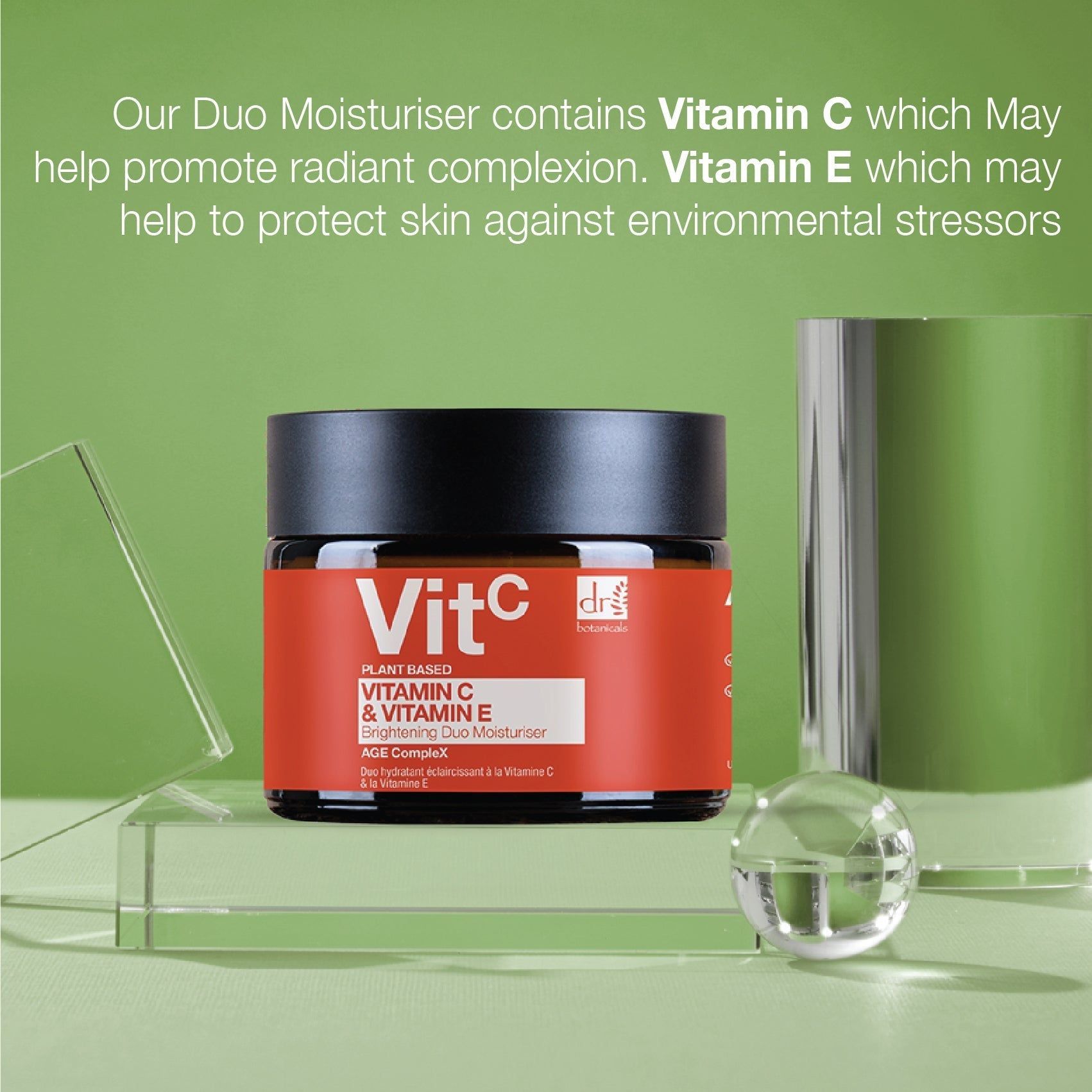 Dr. Botanicals Vitamin C 1% & Vitamin E Brightening Duo Moisturiser 60ml image 5