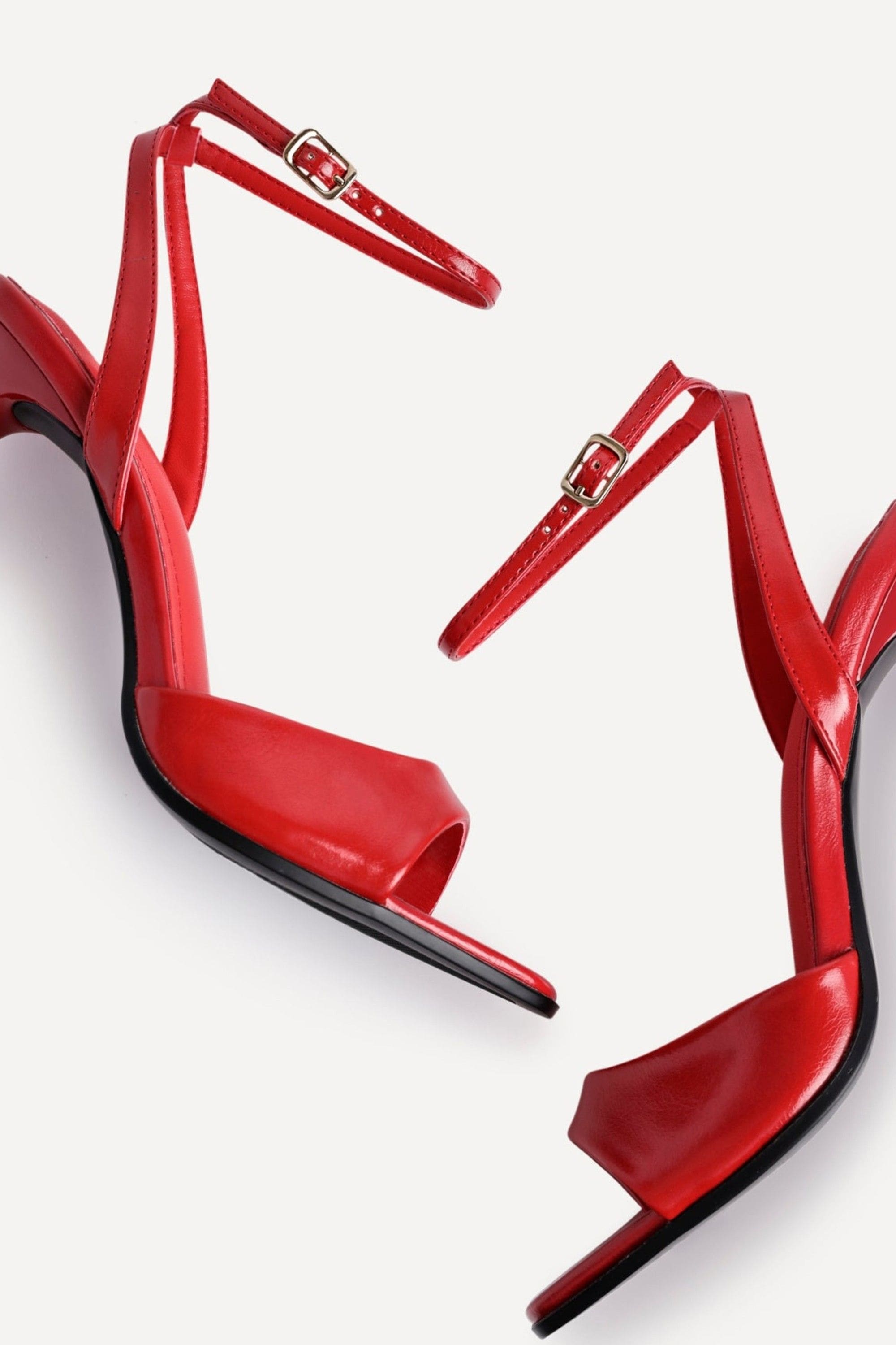 Linzi Jazz Red Faux Leather Stiletto High Heels image 5