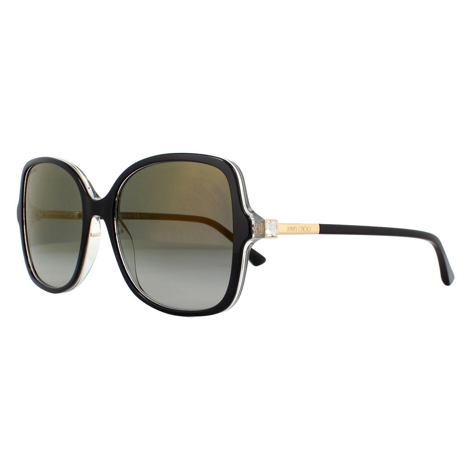 Jimmy Choo Fashion Black Transparent Grey Gradient Gold Mirror Sunglasses image 2