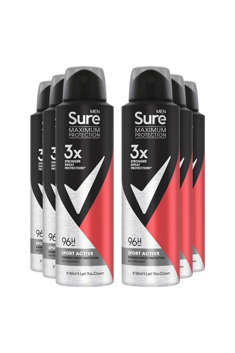 Sure Men Protection 96H 'Antiperspirant Deodorant' Sport Active, 6x150ml image 1