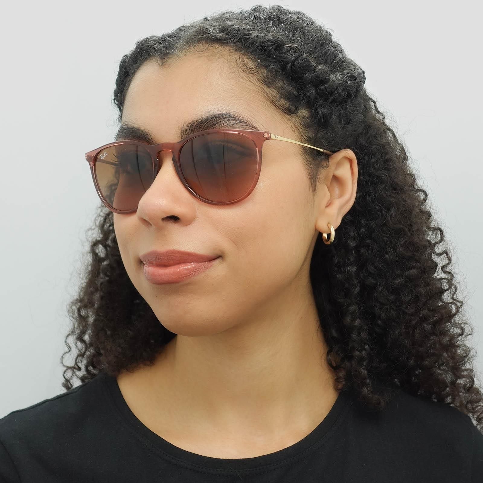 Ray-Ban Round Transparent Light Brown Brown Gradient RB4171 Erika image 6