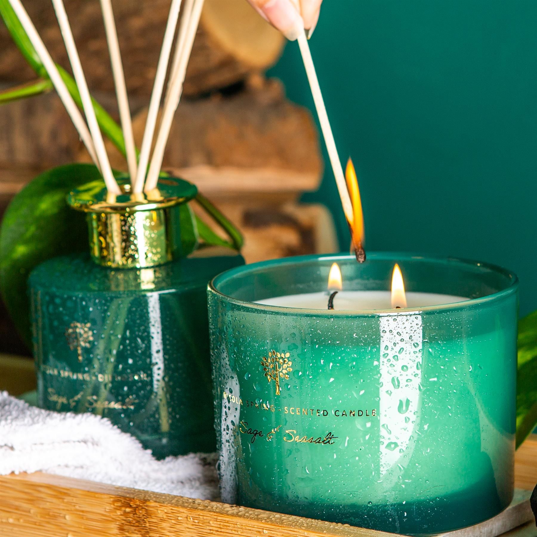 Nicola Spring Sage & Seasalt Candle & Diffuser Gift Set - 350g Jar + 200ml Diffuser image 9