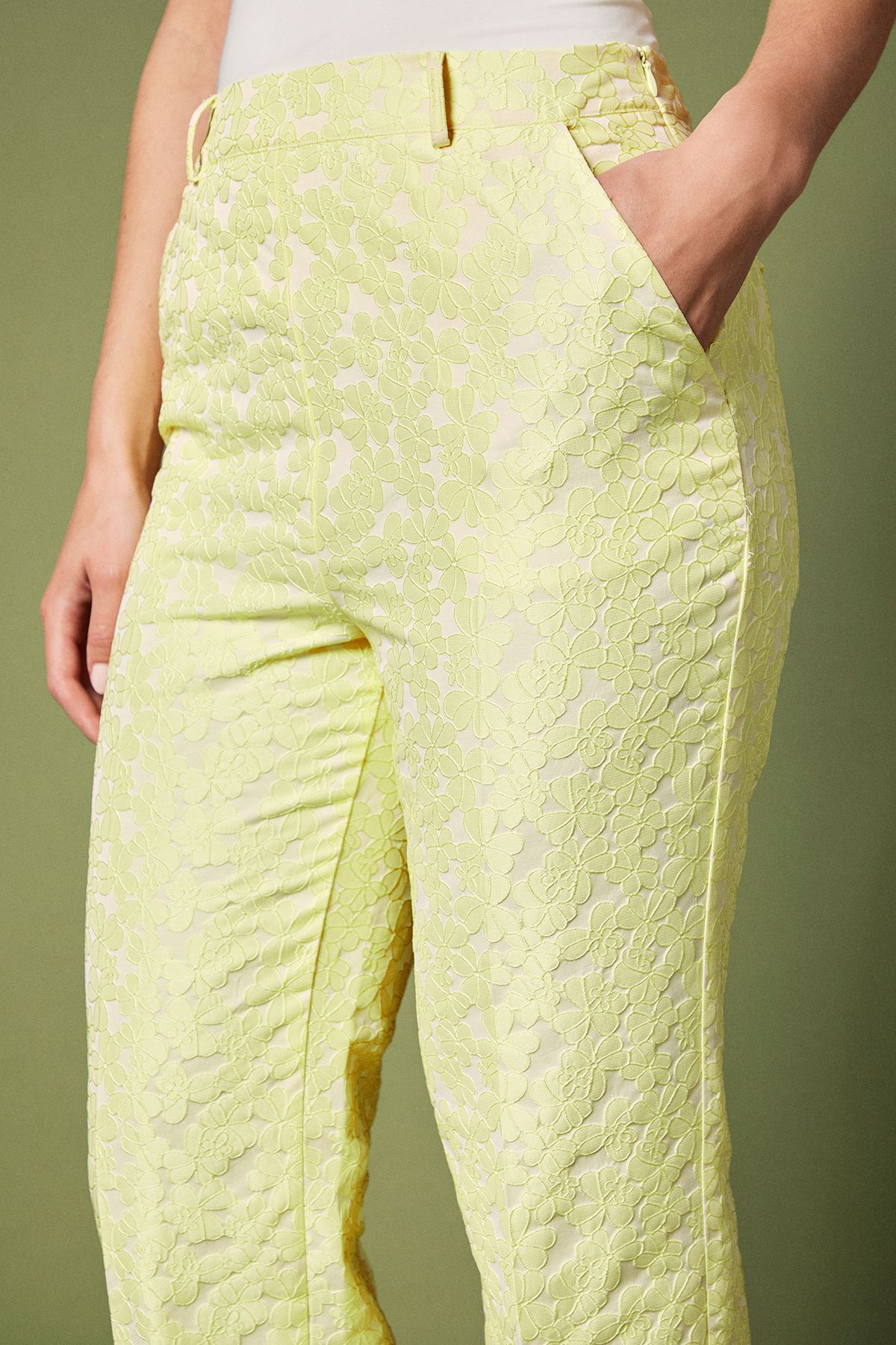 Coast Jacquard Trouser Yellow image 4