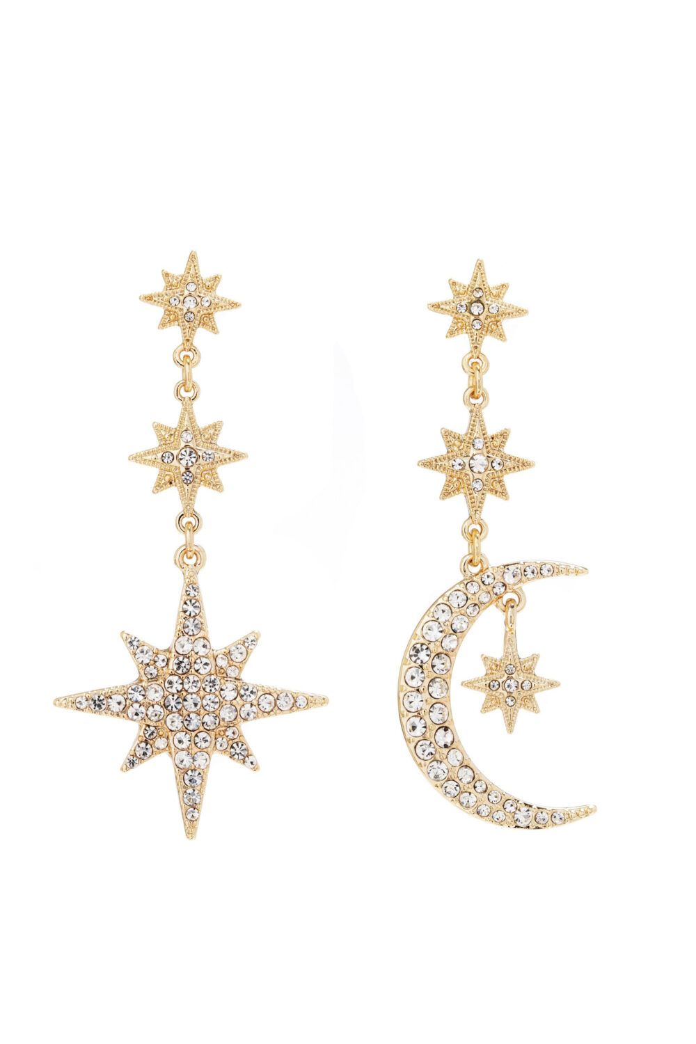 Mood Gold Crystal Celestial Drop Earrings