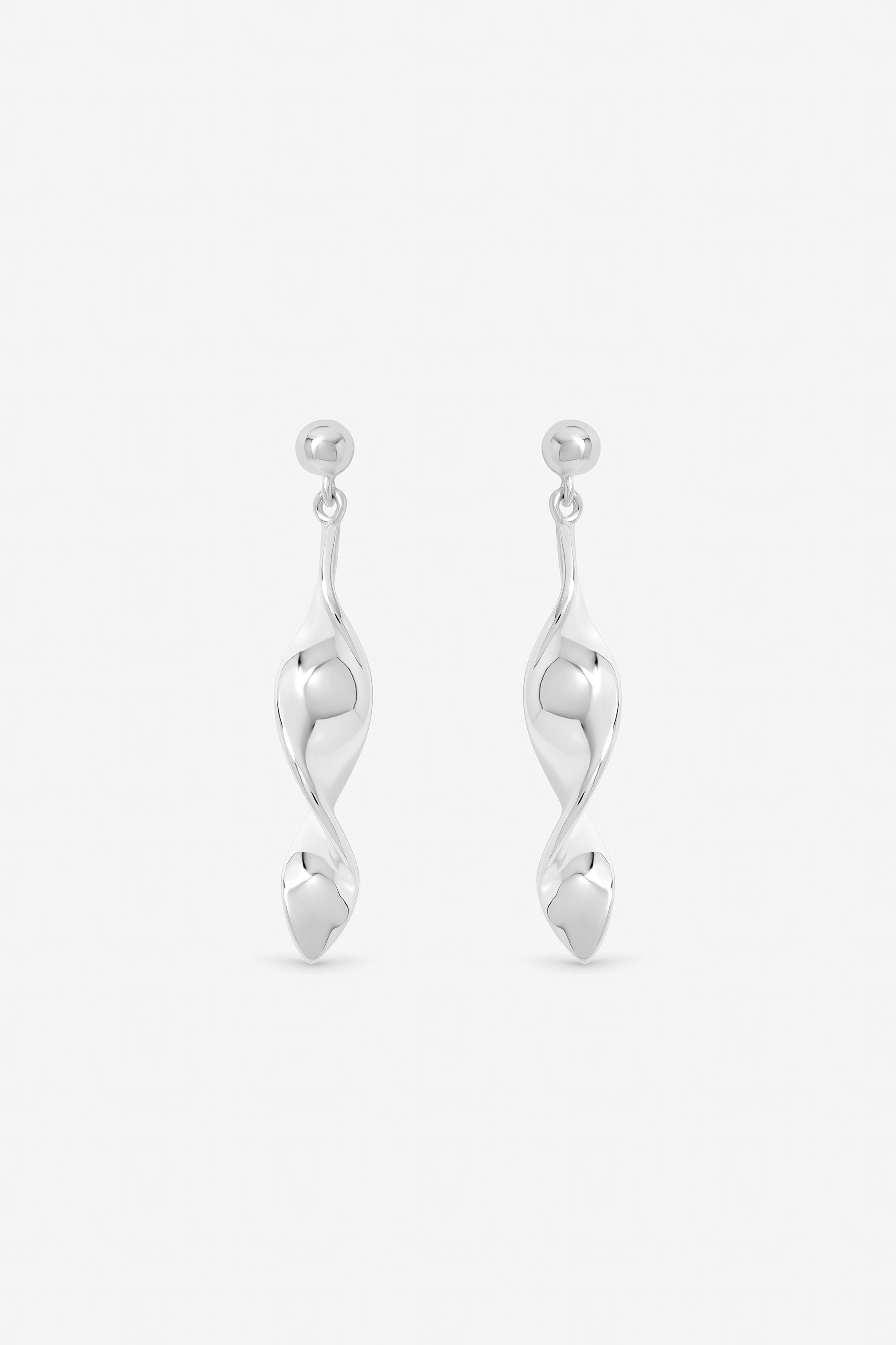 Inicio Sterling Silver Plated Polished Twist Drop Earrings