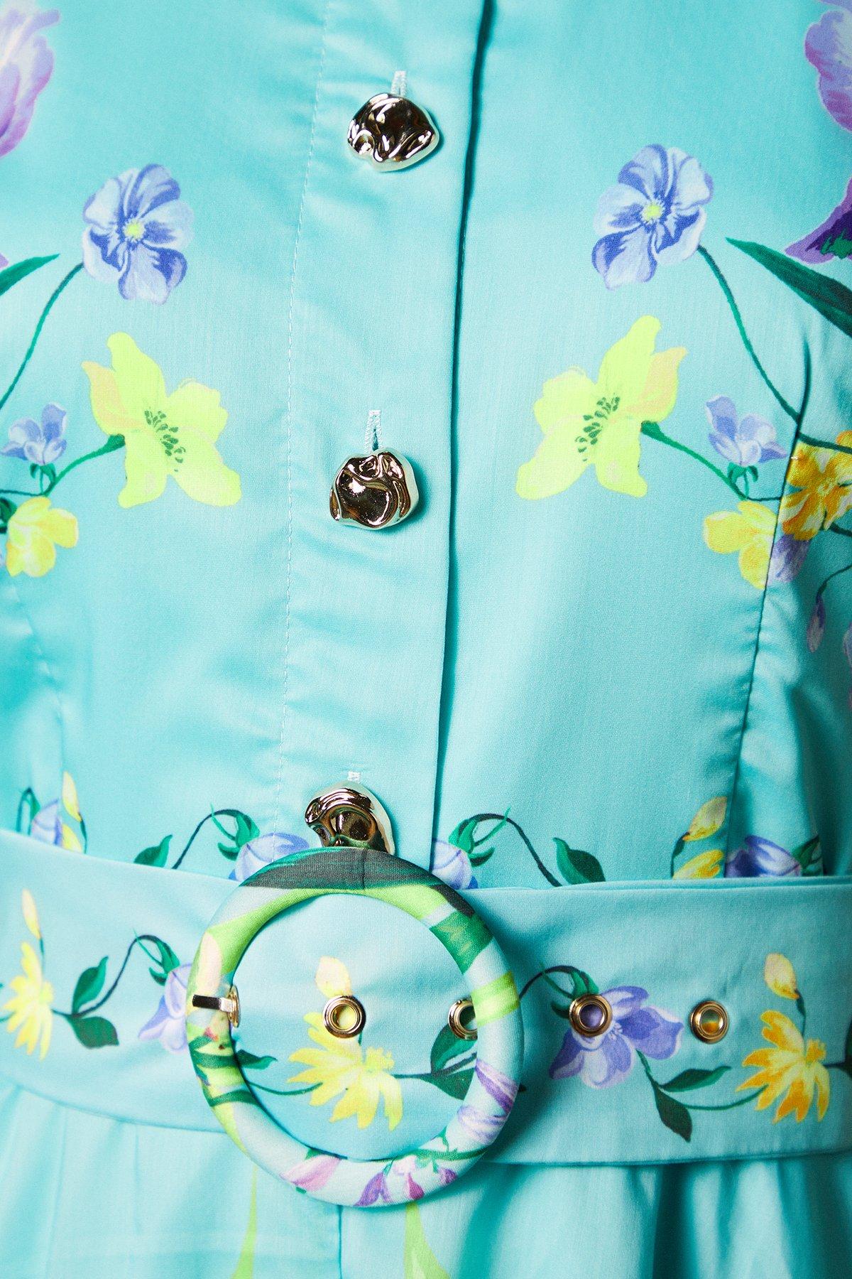 Coast Sleeveless Collar Button Through Midi Dress Turquoise image 5