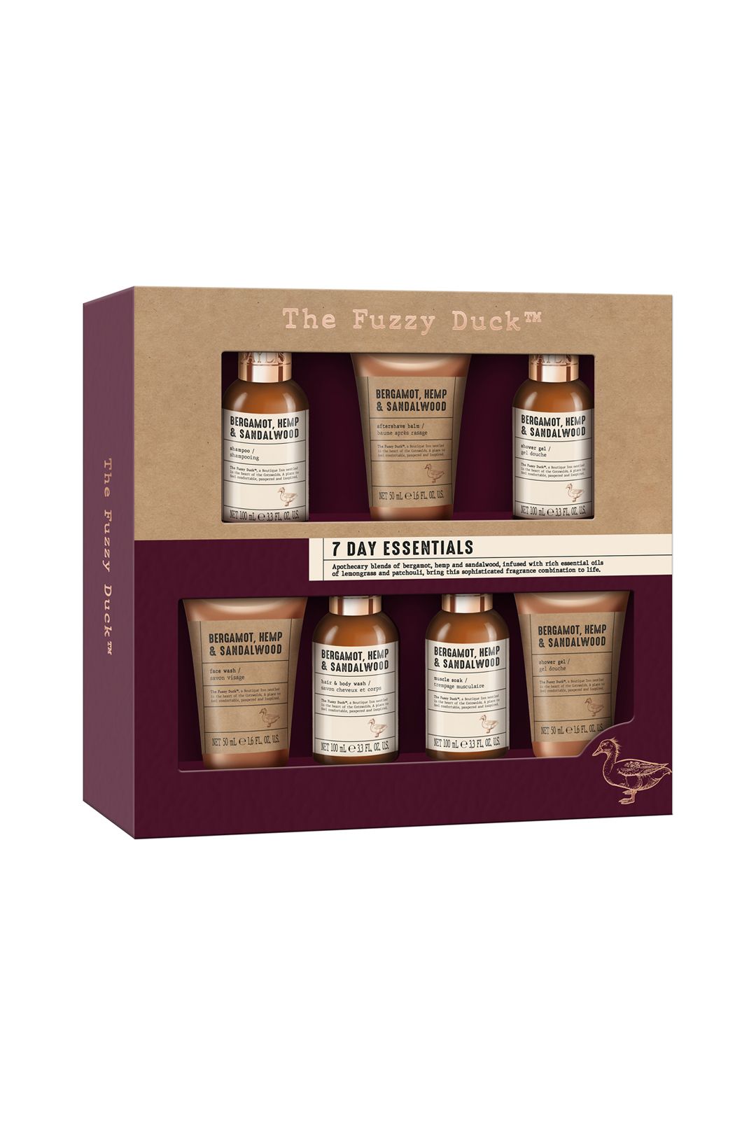 Baylis & Harding The Fuzzy Duck Bergamot, Hemp & Sandalwood Men's 7 Day Essentials Gift Set Multi image 2