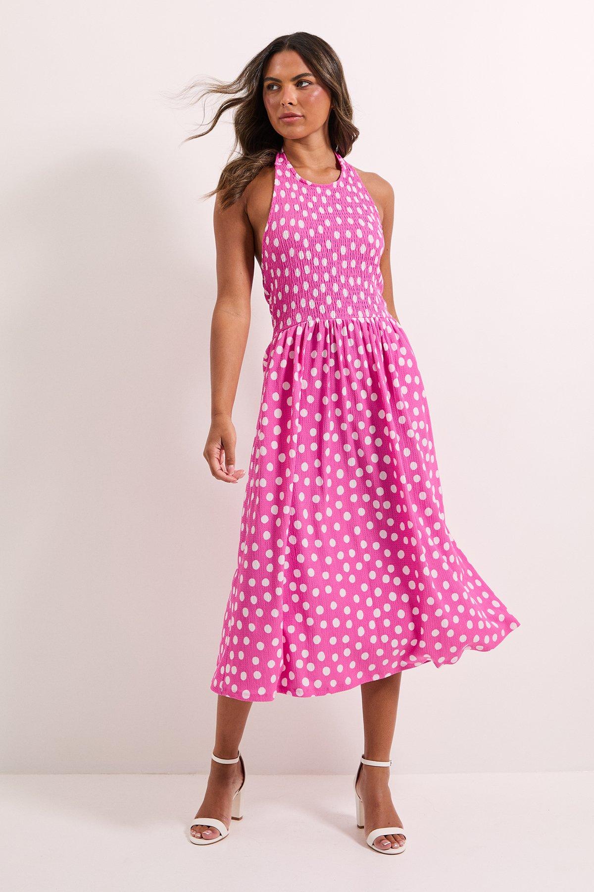 【国内即発】Dorothy Perkins☆Pink animal プリントドレス Dresses | Animal Short Sleeve Shirred Cuff Midi Dress