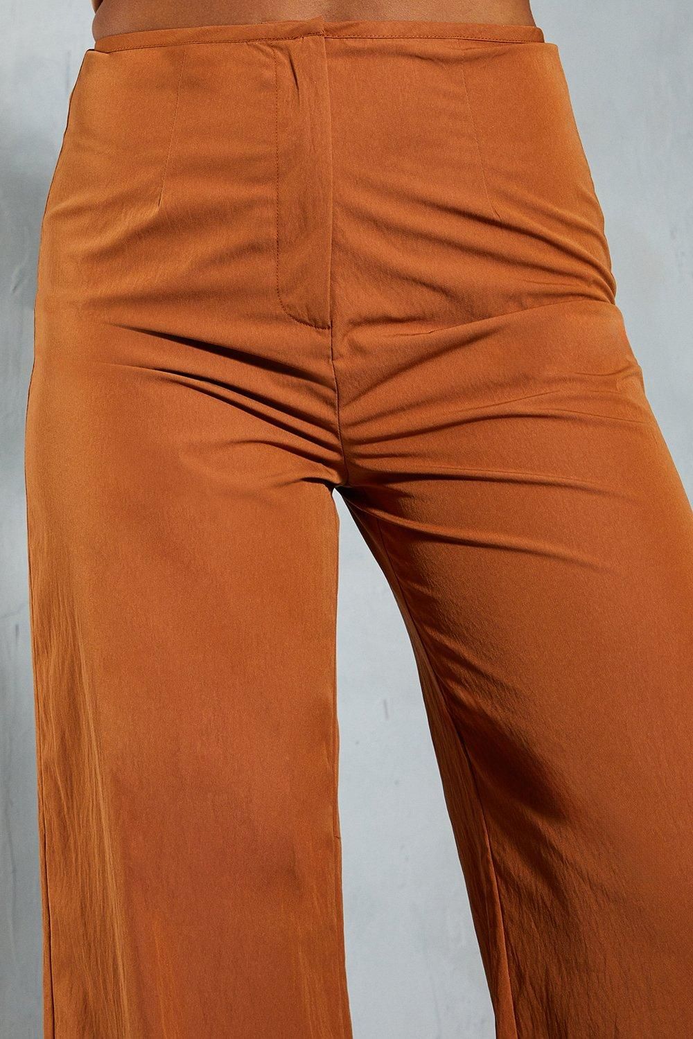 MissPap Lightweight Woven Tailored Straight Leg Trouser Rust image 2