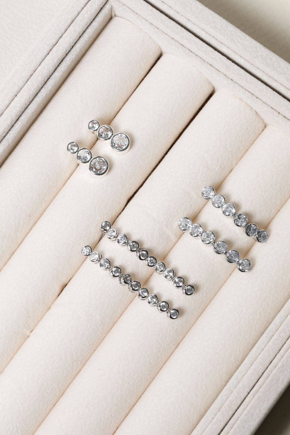 Jon Richard Rhodium Plated Cubic Zirconia Tennis Earrings image 4