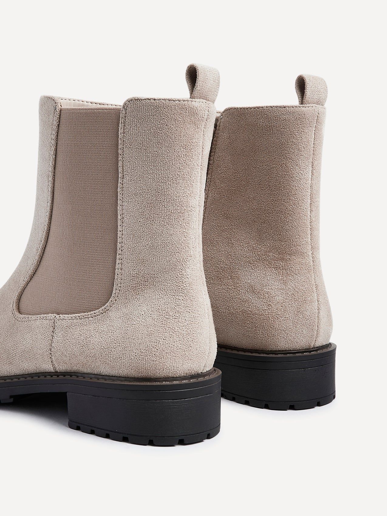 Linzi Holland Wide Fit Beige Faux Suede Classic Chelsea Boot image 4