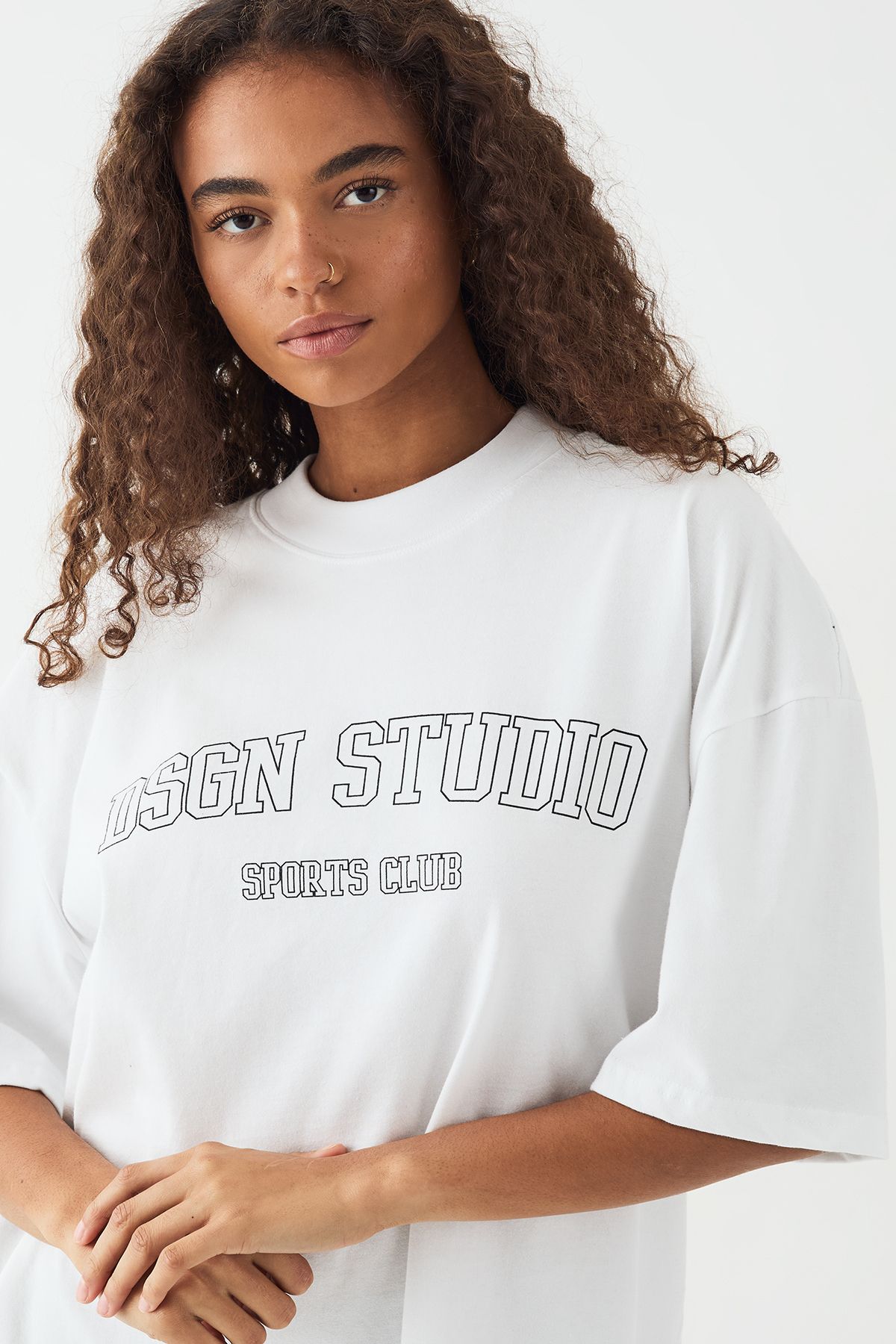 DSGN Studio DSGN Studio Sports Club Heavyweight Oversized T-Shirt White image 4