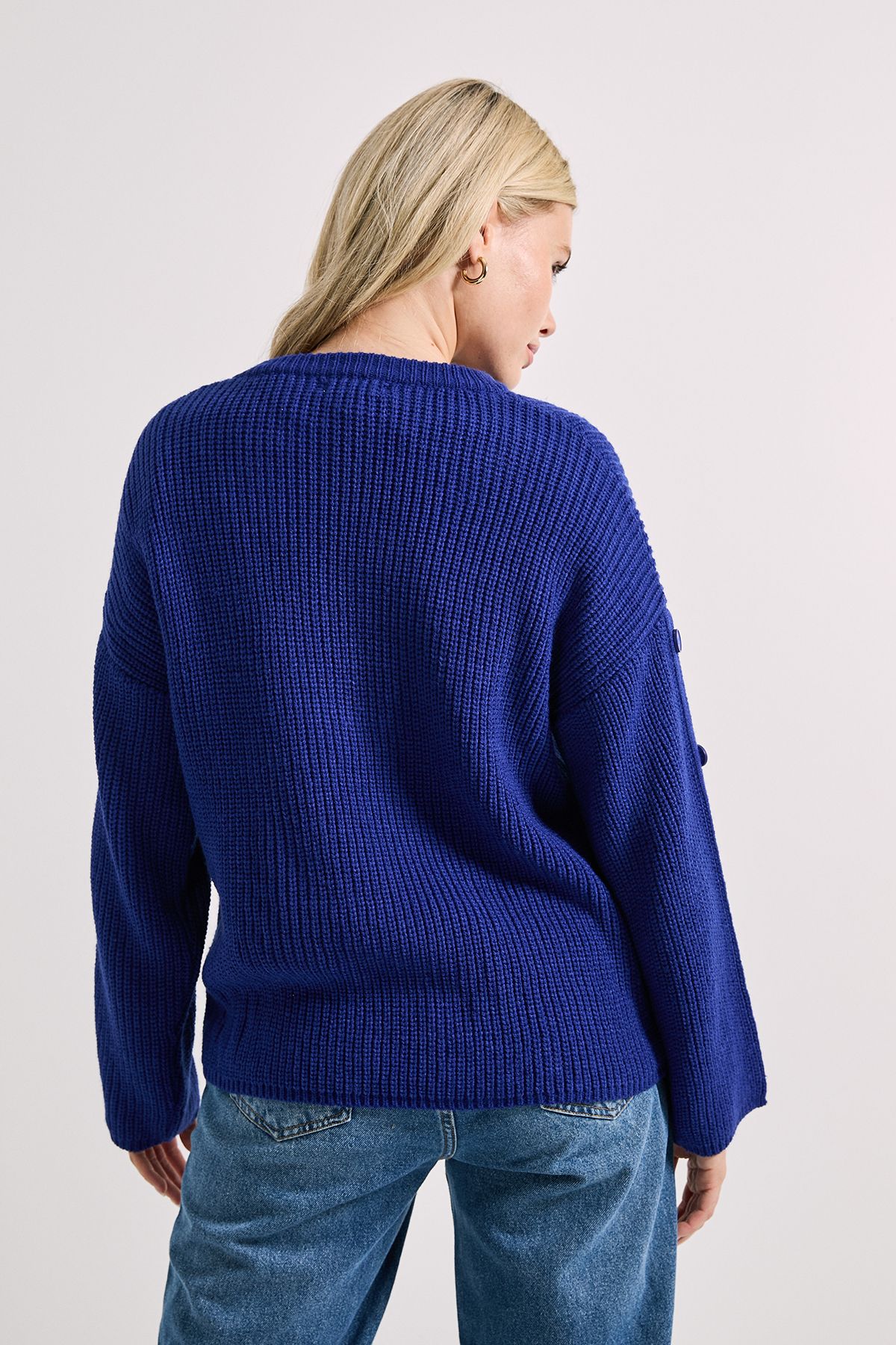 Dorothy Perkins Button Overarm Jumper Cobalt image 3
