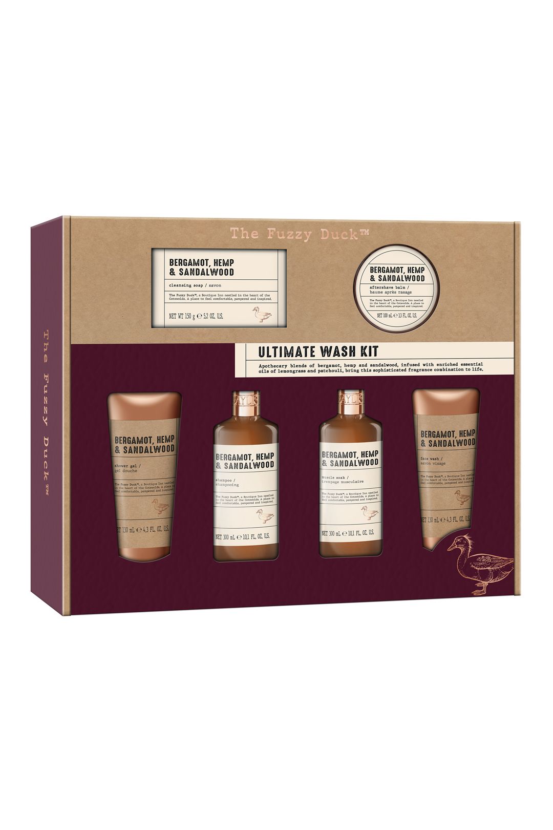 Baylis & Harding The Fuzzy Duck Bergamot, Hemp & Sandalwood Men's Ultimate Wash Kit Gift Set Multi image 2