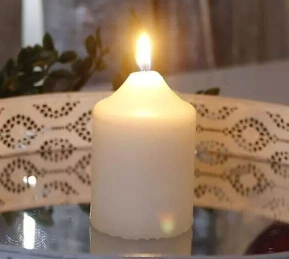 Marco Paul 8cm Ivory Unscented Pillar Candle Long Burning image 2