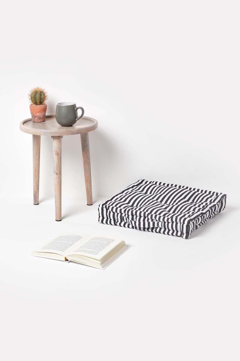 Homescapes Cotton Thin Stripe Floor Cushion image 2