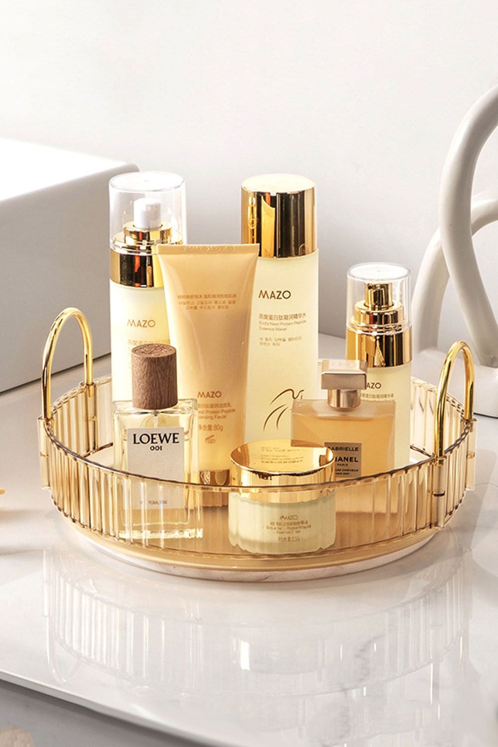 SHEONLY 360 Rotating Cosmetic Organizer Skincare Display Box, Bathroom Make Up Spinning Holder Rack, Multifunctional Box For Home Dormitory Office Bedroom image 1