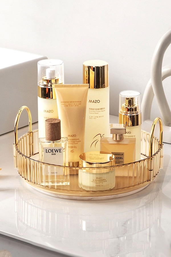 SHEONLY 360 Rotating Cosmetic Organizer Skincare Display Box, Bathroom Make Up Spinning Holder Rack, Multifunctional Box For Home Dormitory Office Bedroom