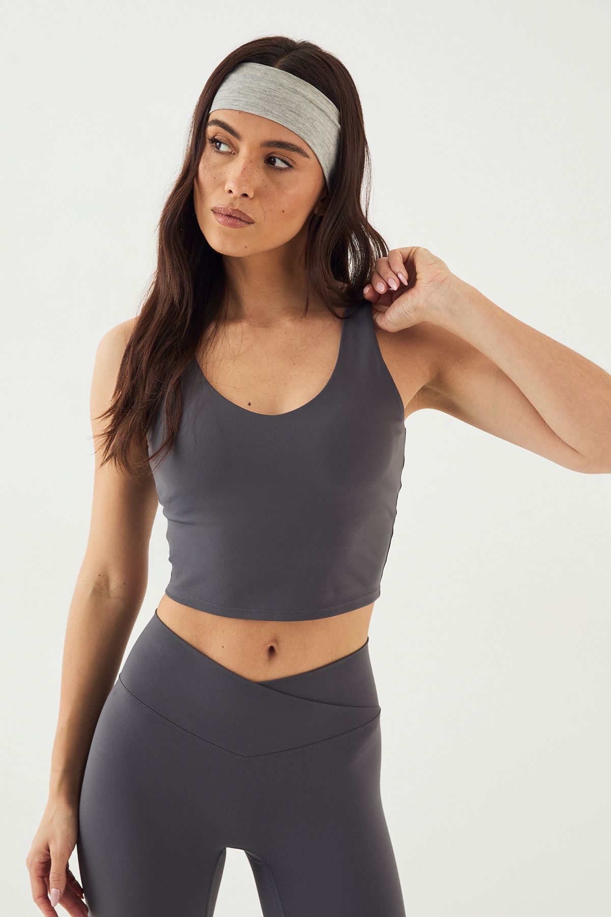 DSGN Studio DSGN Studio Ultra Sculpt Longline Plunge Sports Bra Slate Grey image 3