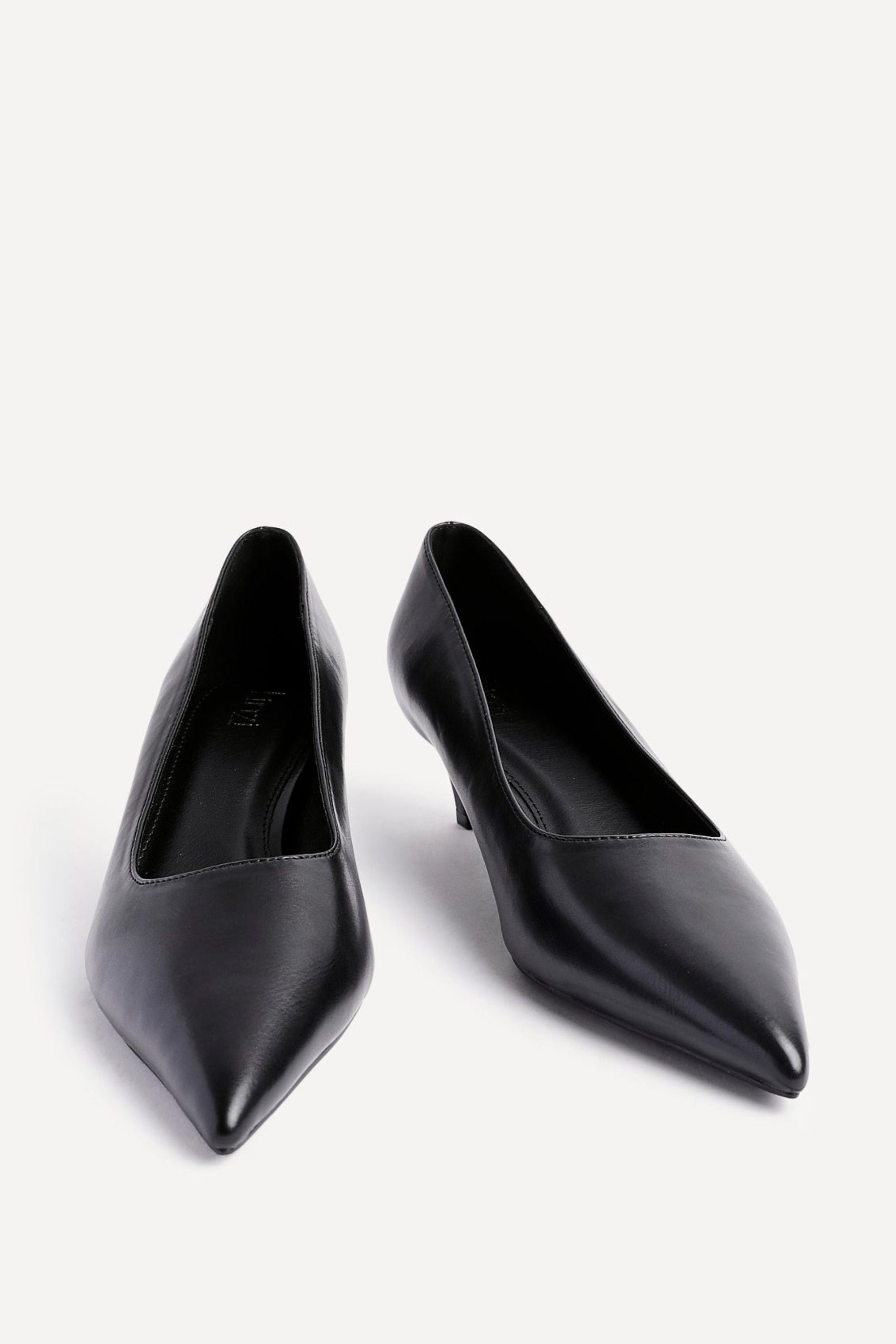 Linzi Zola Black Faux Leather Kitten Court Heel image 3