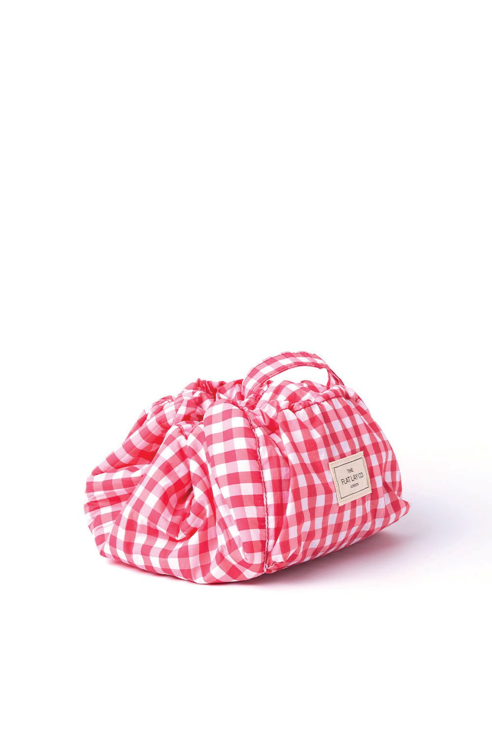 The Flat Lay Co Parachute Drawstring Flat Lay Makeup Bag - Red Gingham Multi image 2