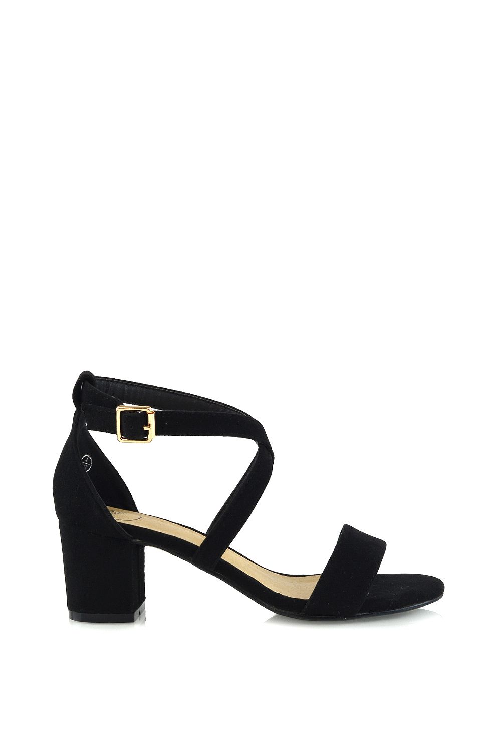 XY London 'Jordyn' Cross Over Buckle Strap Chunky Low Block Heels image 1