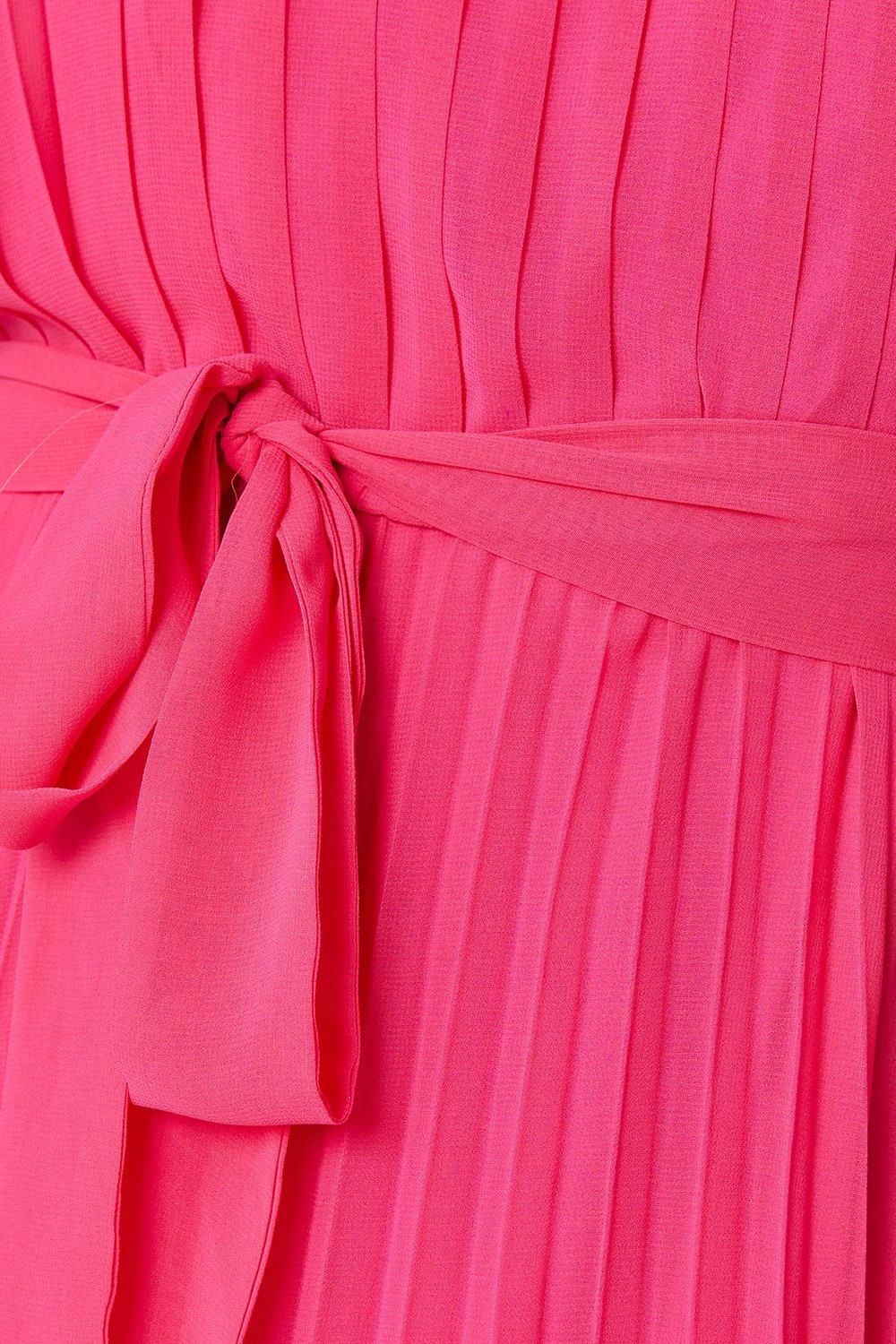 Oasis Pleated Belted Maxi Dress Pink image 5
