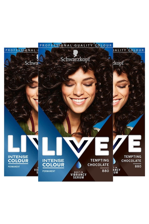 Schwarzkopf LIVE Tempting Chocolate 'Hair Dye' Intense Colour 880 3x