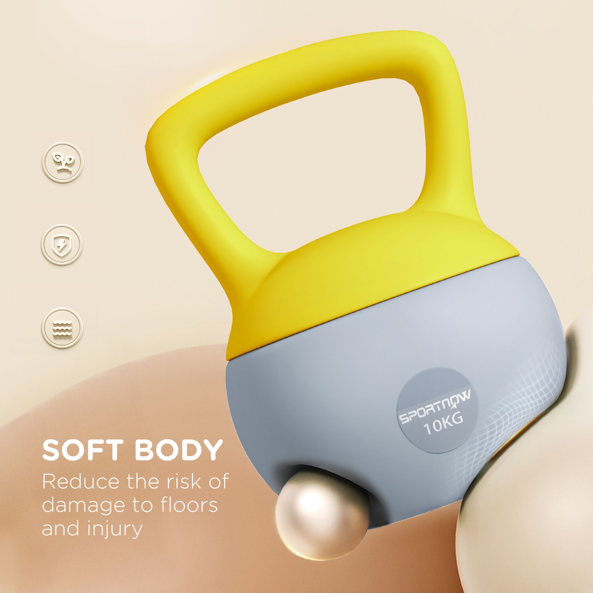 SPORTNOW 10KG Kettlebell w/ Soft Body and Non-Slip Handle image 4