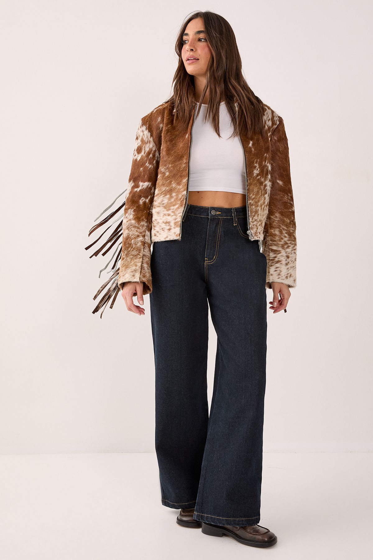 NastyGal Wide Leg Jeans Dark Indigo image 1